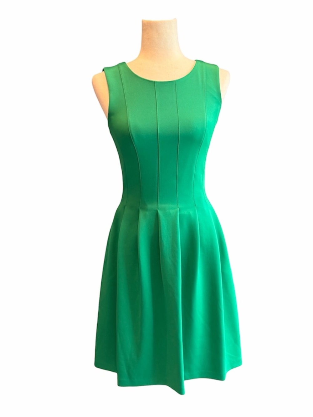 Calvin Klein Women’s Emerald Bright Green Fit-and-Flare Scuba Dress 2